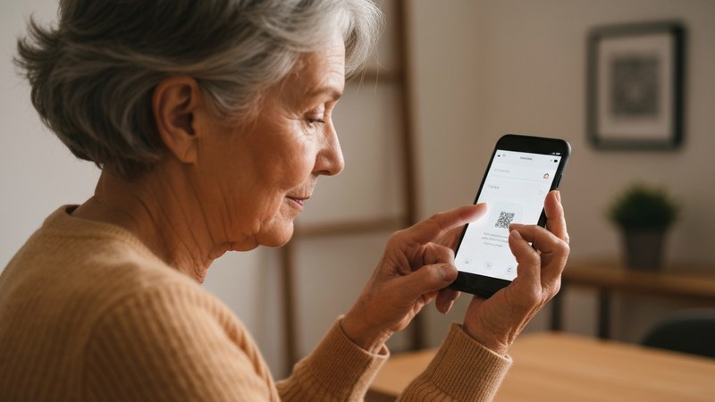スマホでQRコードを読み取って友だちを追加する操作