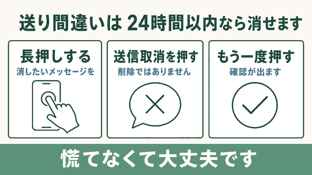 LINEで誤送信したときの取り消し方｜24時間以内なら消せます