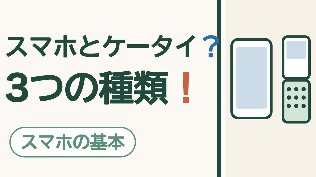 スマホとケータイの種類｜iPhone・アンドロイド・折りたたみケータイの違い